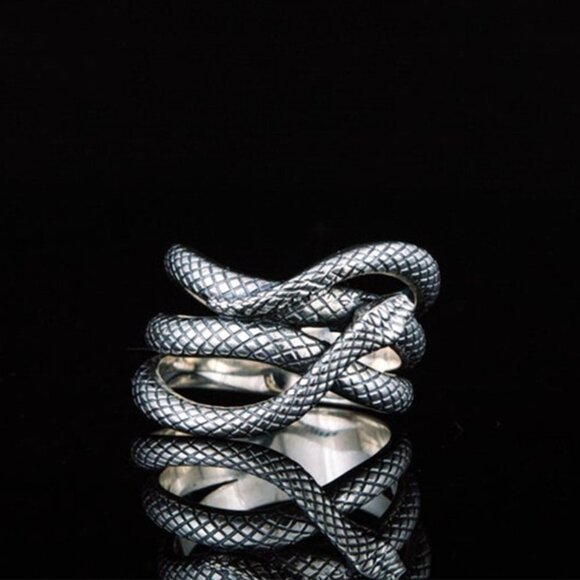 "Trendy Multi Layer Snake Vintage Carved Silver Fashion Ring for Women,U… - Picture 2 of 5